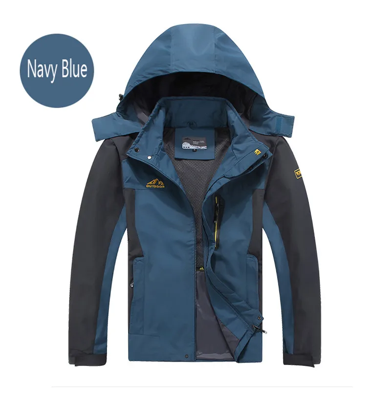 navy blue Peilow Демисезонный верхняя одежда тонкая куртка Для мужчин Водонепроницаемый ветровка человек пальто Chaquetas Hombre Большие размеры L-5XL, 6XL, 7XL, 8xl - Цвет: navy blue