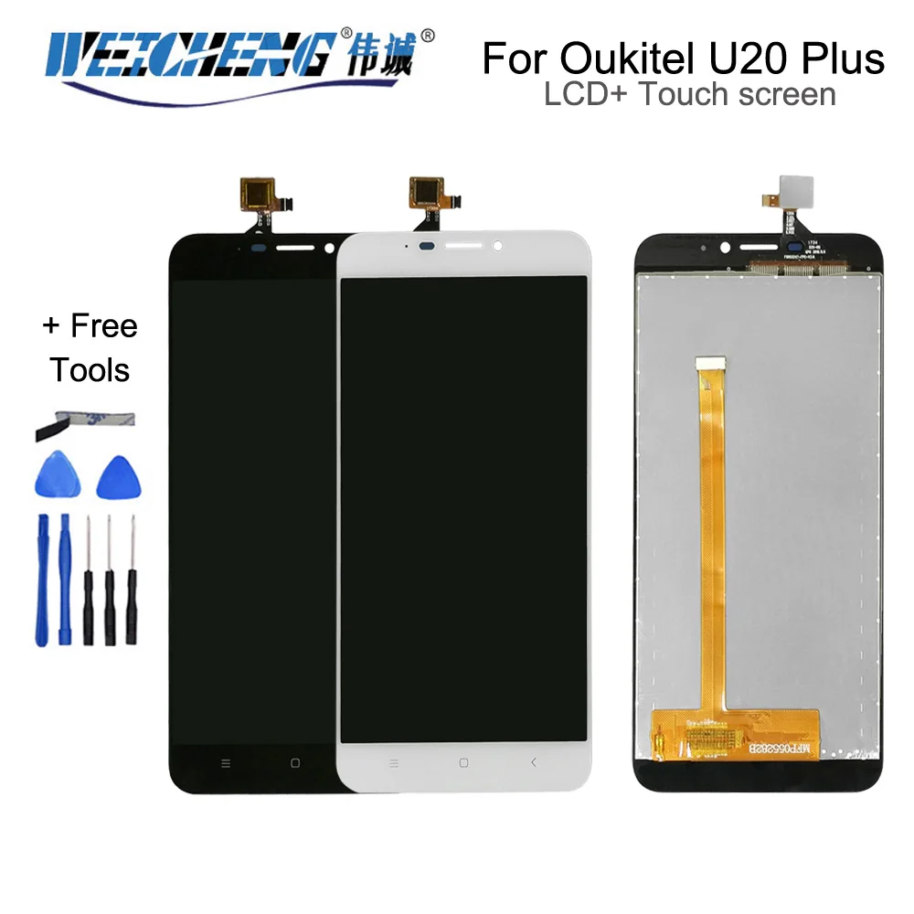 Продажа WEICHENG для Oukitel U20 Plus ЖК дисплей + сенсорный экран дигитайзер сборка запасные части для u20 plus ЖК + Бесплатные инструменты