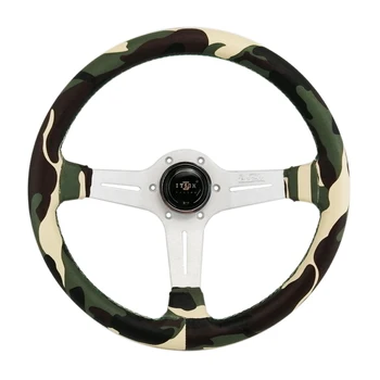 

Spceddy MCX Universal Steering Wheel 14 Inch 350mm PVC Leather Cool Racing Steering Wheel Sport With Horn Button MCX20S052890