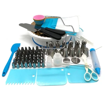 

108pcs/set Cake Decorating Tools Kit Cake Turntable Pastry Spatulas Nozzle For Cream Tube Kitchen Baking Fondant Cake Tool Set#3
