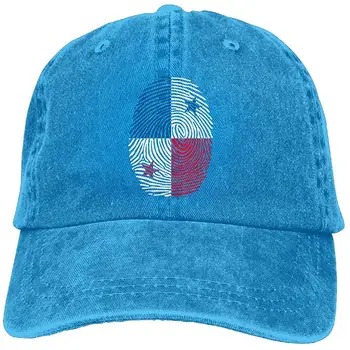 

Panama Flag Fingerprint Adult Adjustable Denim Cotton Dad Hat Baseball Caps