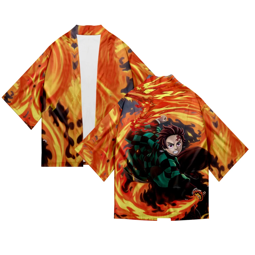 Asian Kimonos Japanese Kimono Demon Slayer Kimono Cardigan Shirt