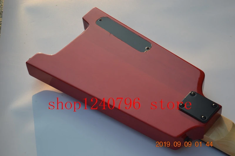 4 string red color headless electric bass guitar scale length 864mm