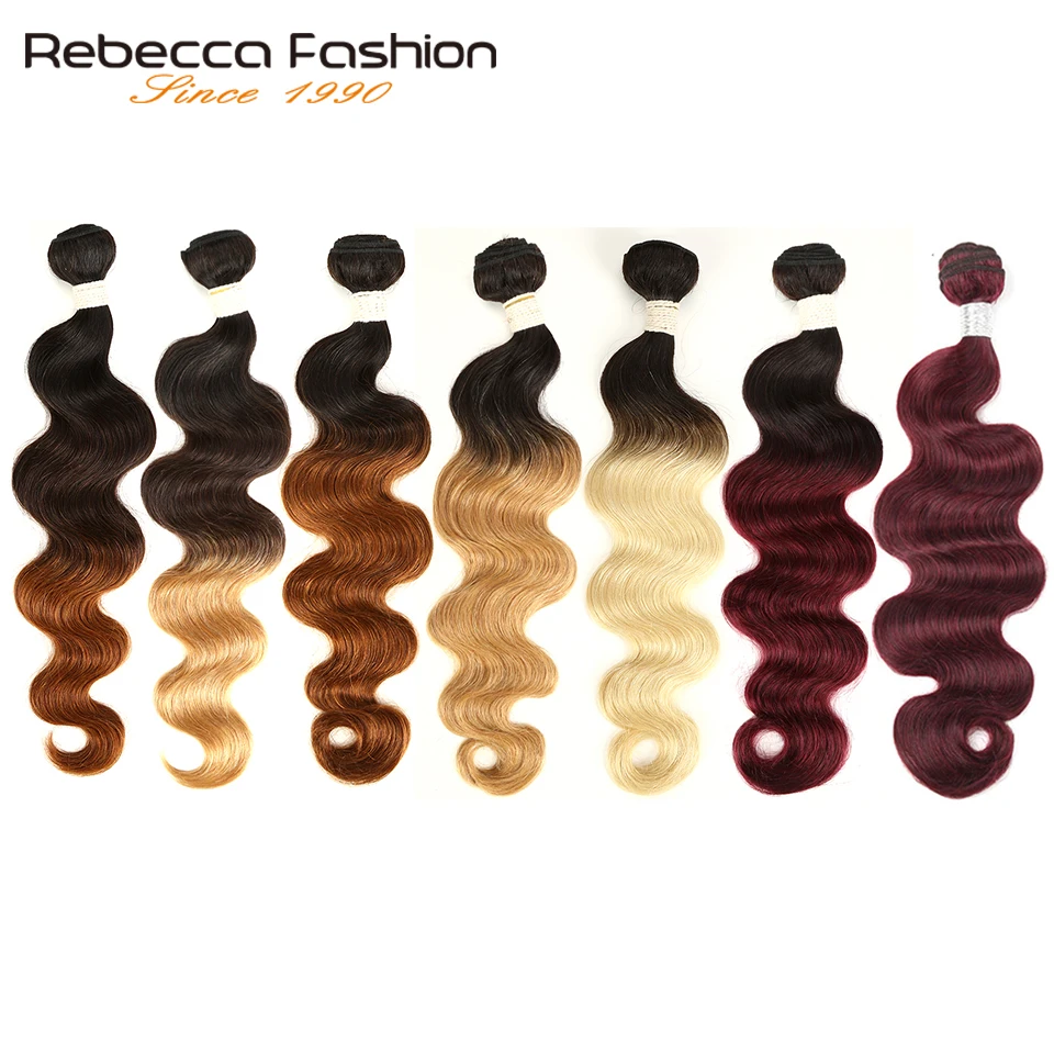Rebecca Ombre Brazilian Body Wave 1/3 Bundles Two Three Tone Remy Human Hair Bundles Deals 1B/4/27/30/99J/613 Blonde Rebecca Ombre Brazilian Body Wave 1/3 Bundles Two Three Tone Remy Human Hair Bundles Deals 1B/4/27/30/99J/613 Blonde