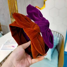 Diademas de alambre de terciopelo suave para niña, accesorios para el cabello para niña, diadema con Orejas de conejo para mujer, para el cabello turbante, diademas