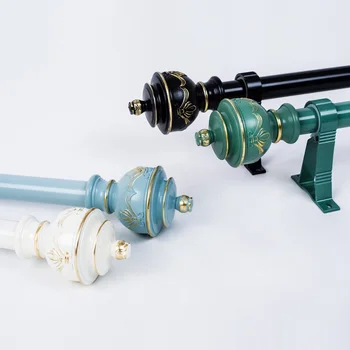 

Mediterranean style series Roman rod curtain rod European style simple white green black single and double pole customized