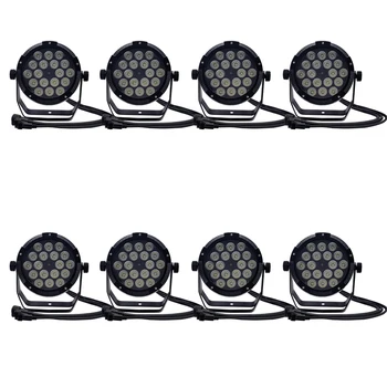 

8 Pcs /18x18w RGBWA UV 6in1 Waterproof Led Par Light IP65 Protection Level Outdoor Led Light DMX512 Stage Garden Equipment