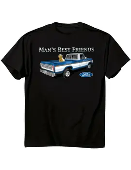 

New Nwt Mans Best Friends, Fido & Ford T-Shirt, Dog & Truck Lovers Unisex Size S-3XL