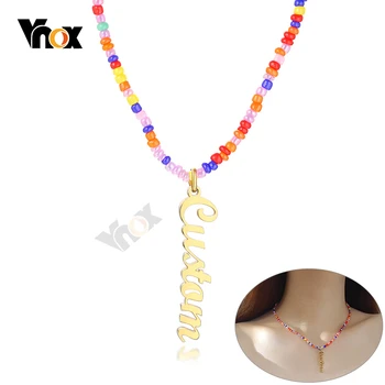

Vnox Custom Name Pendant Necklaces for Women Anti-Allergy Stainless Steel Personalized Initial Anniversary Gifts for Her Jewelry