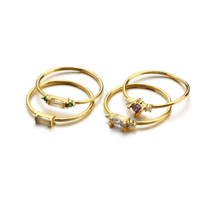 4 шт./компл. набор золотых колец с кристаллами и цирконием 2019 винтажный богемный