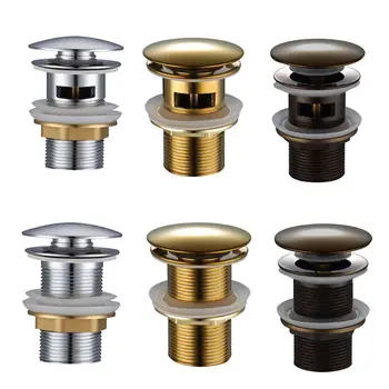 

Brass Pop-up Drain Bathroom Basin Sink Drain Plugs Overflow Hole Bath Faucet Kit 37MD
