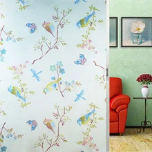 Stain Glass Protection Static No Glue Colored Drawing Sticker Decorative Window Film Privacy Decal PVC Bedroom Bathroom Home