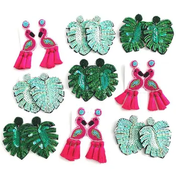 

Dvacaman Boho Statement Big Leaf Drop Earrings 2019 for Women Fashion Vintage Irregular Yellow Green Long Beads Earrings Jewelry