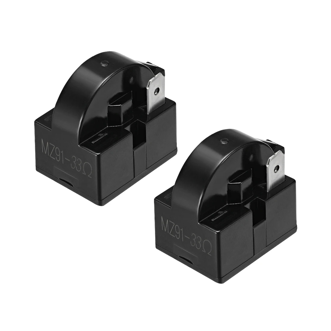 

2 Pcs 33 Ohm 1 Pin Refrigerator PTC Starter Relay Black
