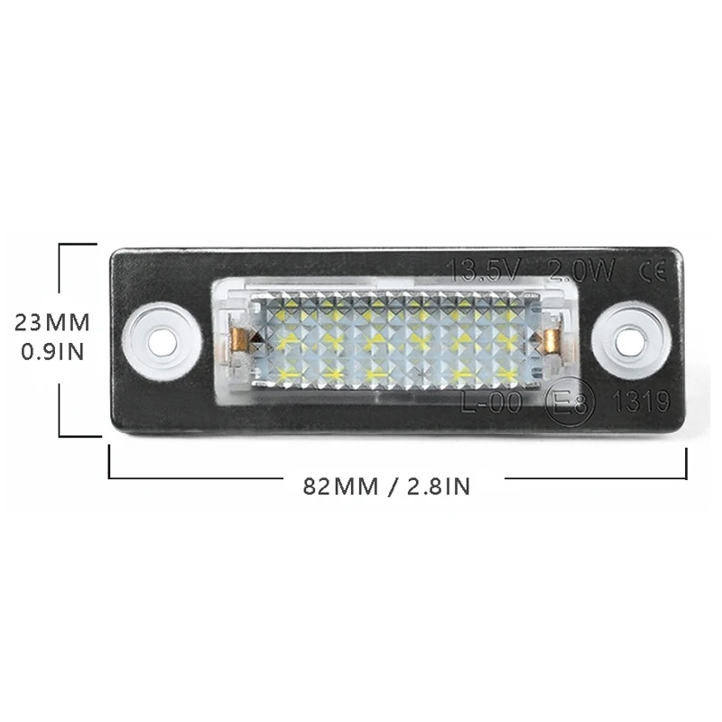 2Pcs No Error LED Number License Plate Lights Lamp Car Accessories For VW Golf J