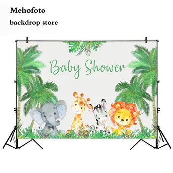 

Mehofoto Baby Shower Cute Animals Photography Backdrop Newborn Birthday Party Decoration for Photo Background Studio Props 225