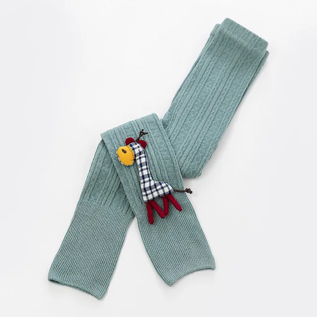 1 to 8 Years Spring Autum Cute Deer Girl Trousers High Quality Cotton Girls' Leggings Soft Knitted Pants for Children's Legging Blue