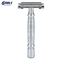 BAILI Butterfly Double Edge Safety Razor Stainless Wet Shaving Shaver for Beard Barber Men Women with Travel Case & Blade BR179T 2