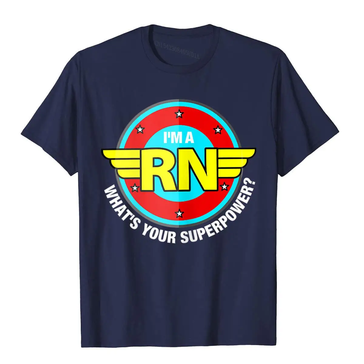 Womens Funny Wonder Super RN Superpower Tee Registered Nurse__B9831navy