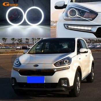 

For KIA KX3 2015 2016 2017 PROJECTOR HEADLIGHT smd led Angel Eyes kit Day Light Excellent Ultra bright DRL