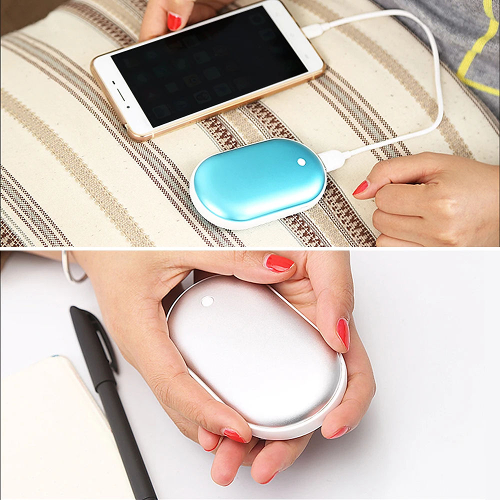 USB перезаряжаемая электрическая грелка для рук 5200mAh 5V Милая Двусторонняя грелка для рук портативная для холодной зимы