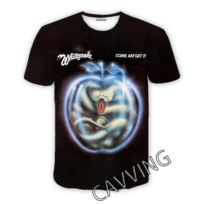 Cavving 3d impresso whitesnake banda camisetas casuais