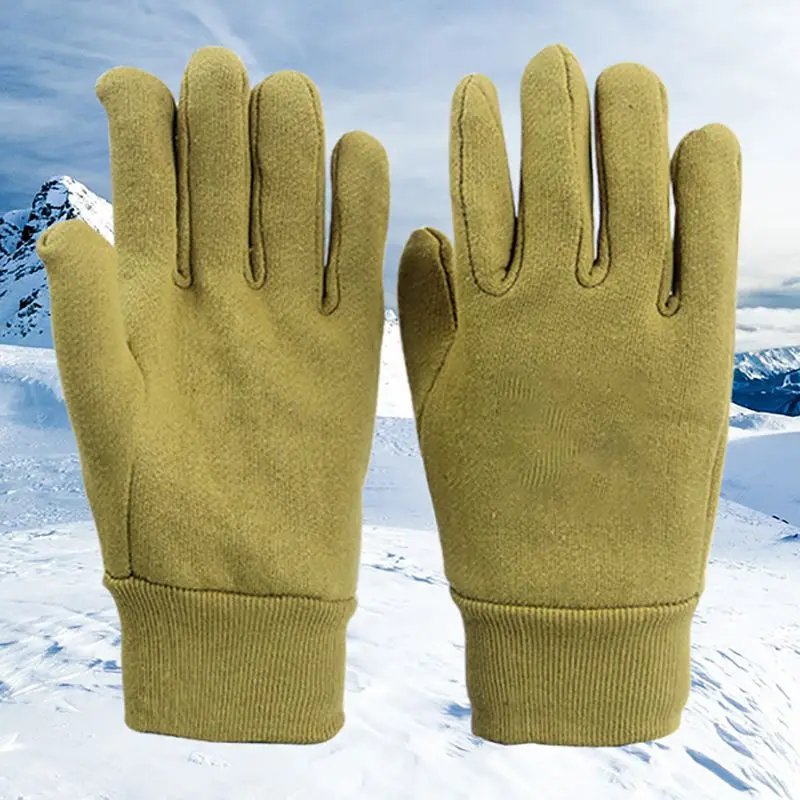 Protective Gloves Practical Thicken Protective Gloves Big Mouth High Temperature Plus Velvet Gloves High Quality Cotton Cloth Thermal Gloves - Цвет: Protective Gloves