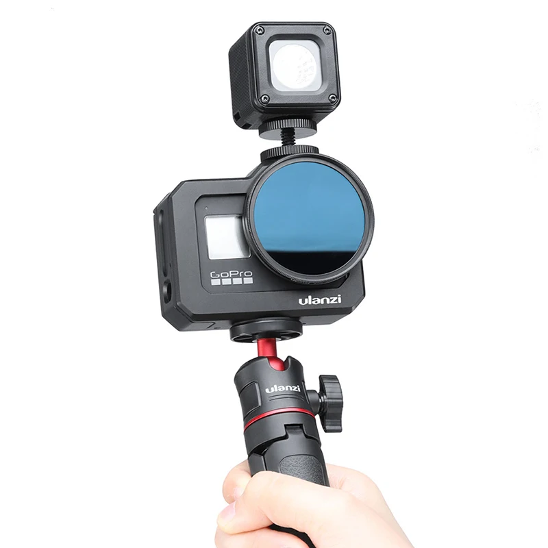 Ulanzi металлический Vlog Чехол-клетка для Gopro Hero Black 8 Удлинительное крепление для холодного башмака для микрофона светодиодный светильник