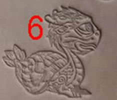 NO6 Специальный кожаный-девять различных поз формы дракона ручной работы уникальный дизайн кожа рабочие инструменты штемпели для резного орнамента штамп ремесло - Цвет: NO6