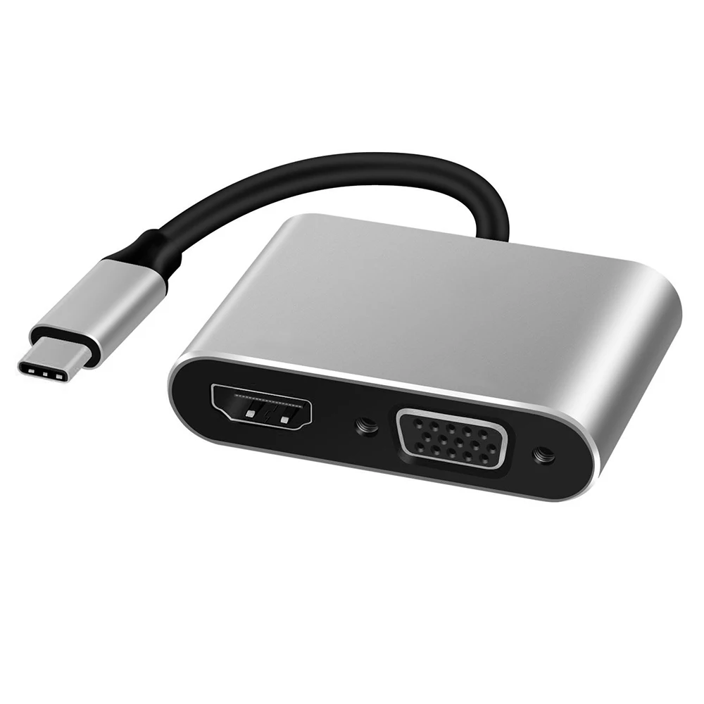 ГОРЯЧАЯ 1080P Тип C к HDMI 4K 30 Гц VGA адаптер Тип C USB-C VGA преобразователь видеосигнала HDMI адаптер для Macbook Pro/Chromebook Pixel