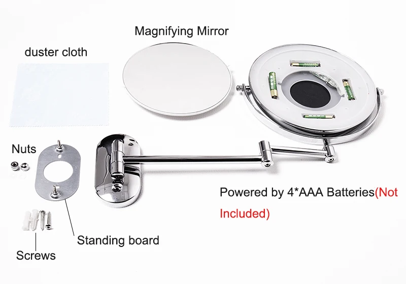 8 inch Wall Mounted Led Makeup Mirror 10X Magnifying Touch Bright Adjustable Bathroom Wall Mirrors Double Sided Vanity Mirror 07