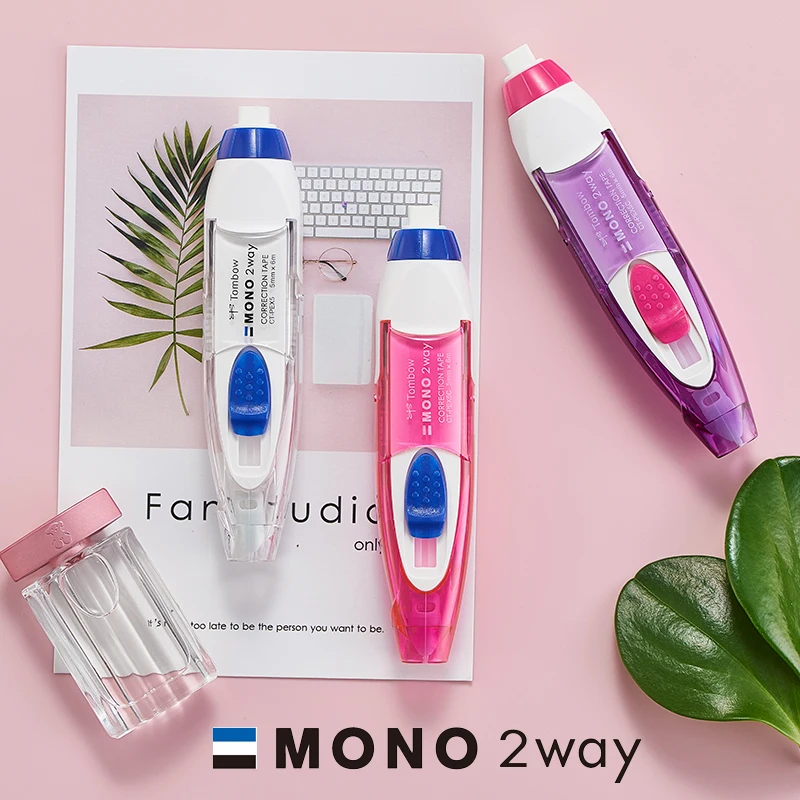 TOMBOW MONO 2 Way Ластик+ Корректирующая лента двойного назначения Ластики для Fids Резина Kawaii школьные принадлежности японские канцелярские принадлежности 1 шт