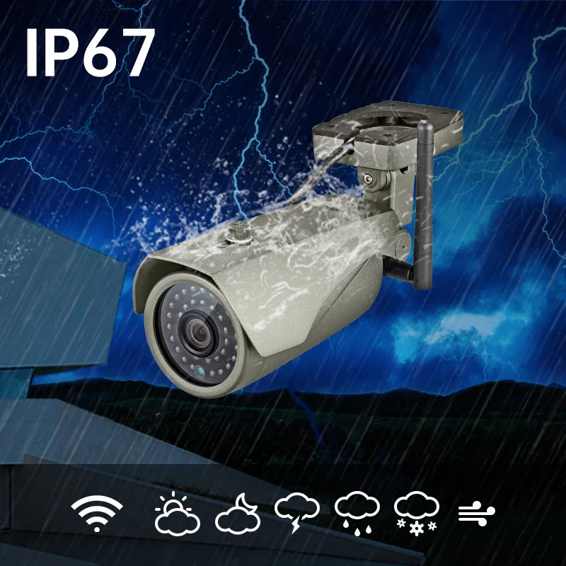 FUERS WIFI IP камера FHD 3MP CCTV H.265 P2P IP67 водонепроницаемая наружная внутренняя