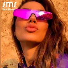 Модные женские солнцезащитные очки с кошачьим глазом, брендовые дизайнерские маленькие полуоправы, женские мужское зеркало, спортивные сиамские очки UV400