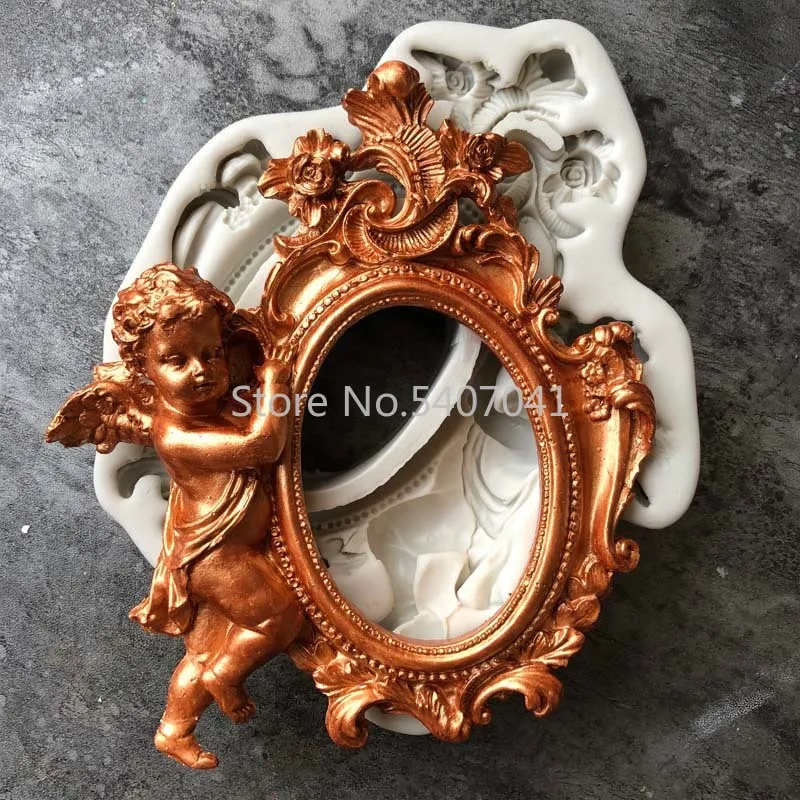 

Retro Angel Photo Frame In Random Color Pendant DIY Silicone Mold Dried Flower Jewelry Accessories Tools Equipments Resin Mold