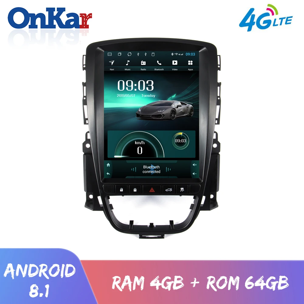 OnKar 10,4 дюймов вертикальный экран для Opel Astra J 2013 Buick Excelle XT/GT Android 8,1 автомобильный мультимедийный плеер ram 4 Гб+ 64 ГБ 1 Din