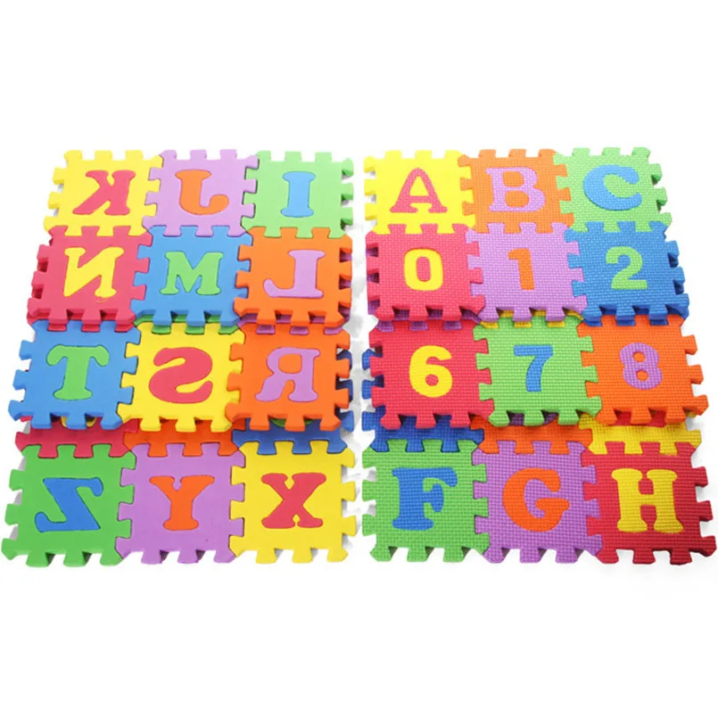 36 pièces/ensemble EVA bébé jouer mousse numéro lettre tapis Puzzle jouets pour enfants sol doux tapis de jeu éducatif ramper tapis bébé jouet (lot de 36)