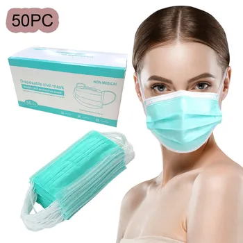 

50PCS Disposable FaceMasks fabric cover case Mouth Face cover Mouth-muffle protective lavable cove mouth caps mascarillas