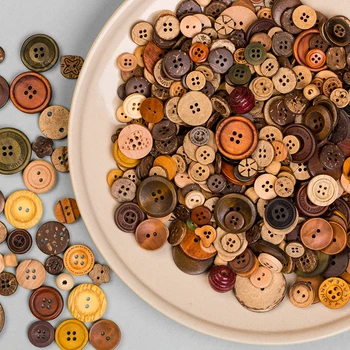 

100pcs Mixed Randomly Flatback Wooden Buttons Craft For Scrapbooking Needlework Decor Wood Button DIY Clothes Sewing Accessories