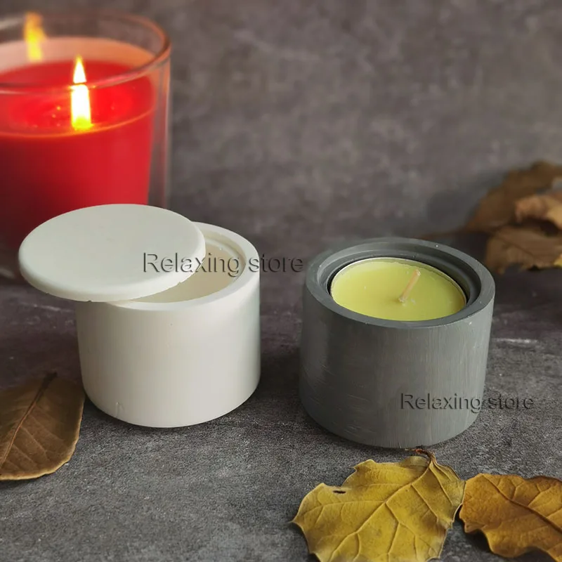 Mini Round Cement Clay Candle Holder Concrete Candlestick Silicone Mold Irregular Plaster Candle Cup Container Epoxy Resin Mould