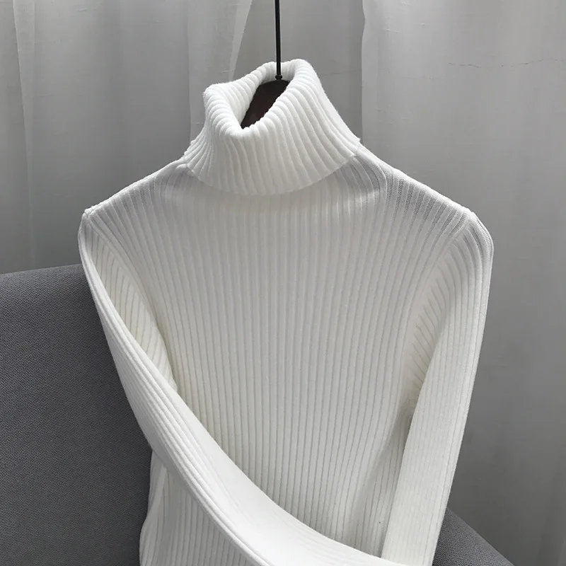 Новинка, зимний женский свитер с высоким воротом, корейский компьютерный вязаный пуловер, теплая нижняя рубашка, блуза для женщин