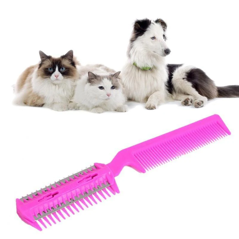 Триммер для волос домашних животных расческа стрижки с 2 лезвиями прореживания