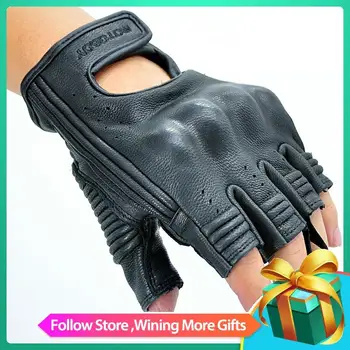 

New Motoboy Motorcycle Gloves Mitt Glove Half Finger Fingerless Cycling Leather Summer Mitten Electric Bike Racing Cycling
