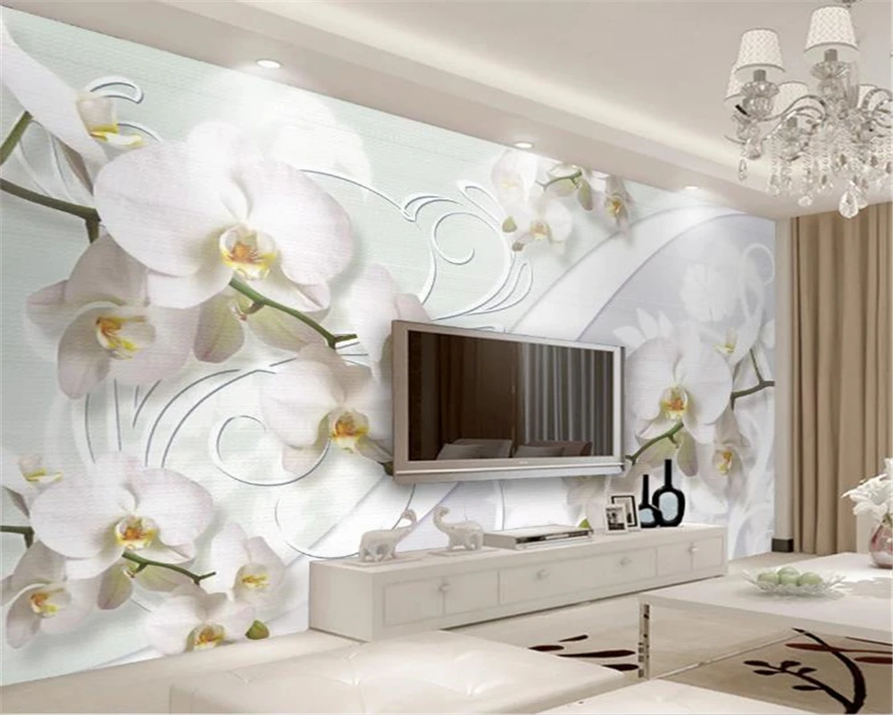 3d Room Wallpaper Custom Photo Beautiful European Orchid Pattern Living Room Bedroom Tv Background Wall Wallpaper Wallpapers Aliexpress