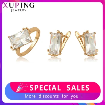 

Xuping Fashion Charm Gold Color Plated Earrings and Ring Anniversary Jewelry Sets For Women Christmas Gifts 65242