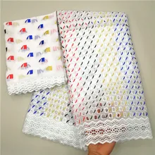 Африканская кружевная ткань швейцарская вуаль кружево высокое качество ткань из Дубая тиссу швейцарская вуаль кружево в швейцарской Африканской хлопковой сухой кружева