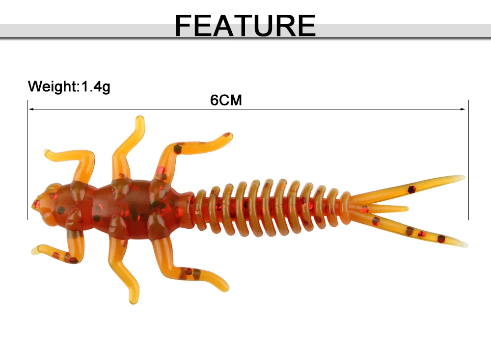 Spinpoler новая Мягкая приманка для ларвы 1,4 г 60 мм реалистичное искусственное насекомое приманки силиконовые приманки для окуня щуки плавающие приманки пластиковые Червячные приманки