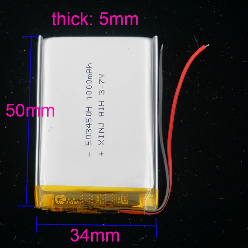 XINJ 3 7 V 1000mAh li po литий полимерный аккумулятор liion cell 503450 для электронной книги
