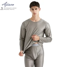 Genuine electromagnetic radiation protective 100% silver fiber long underwear EMF shielding close-fitting long underwear