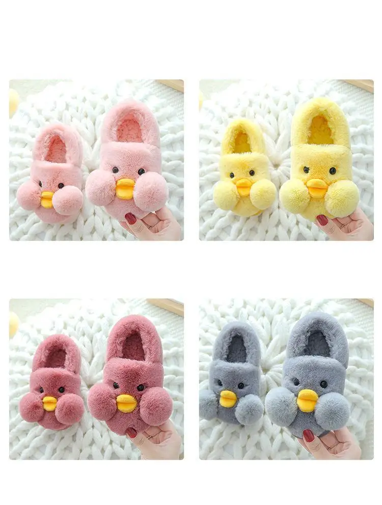 Children Slippers Boys Girls Cartoon Non-slip Slipper Baby Winter Kids Fashion Indoor Fur Warm Shoes Child Home Floor Shoes leather girl in boots